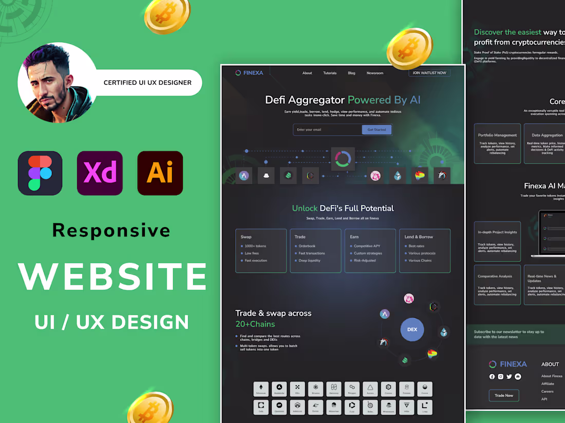 Cover image for DeFi industries landing page design