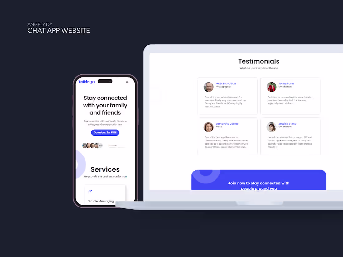 Cover image for Chat App Web Design| Angely Dy