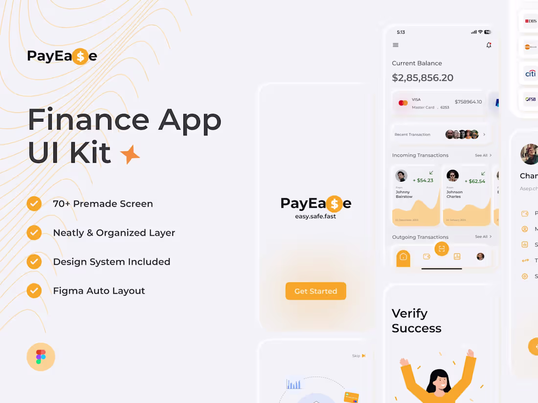 Cover image for UI Kit-PayEase Finance App
