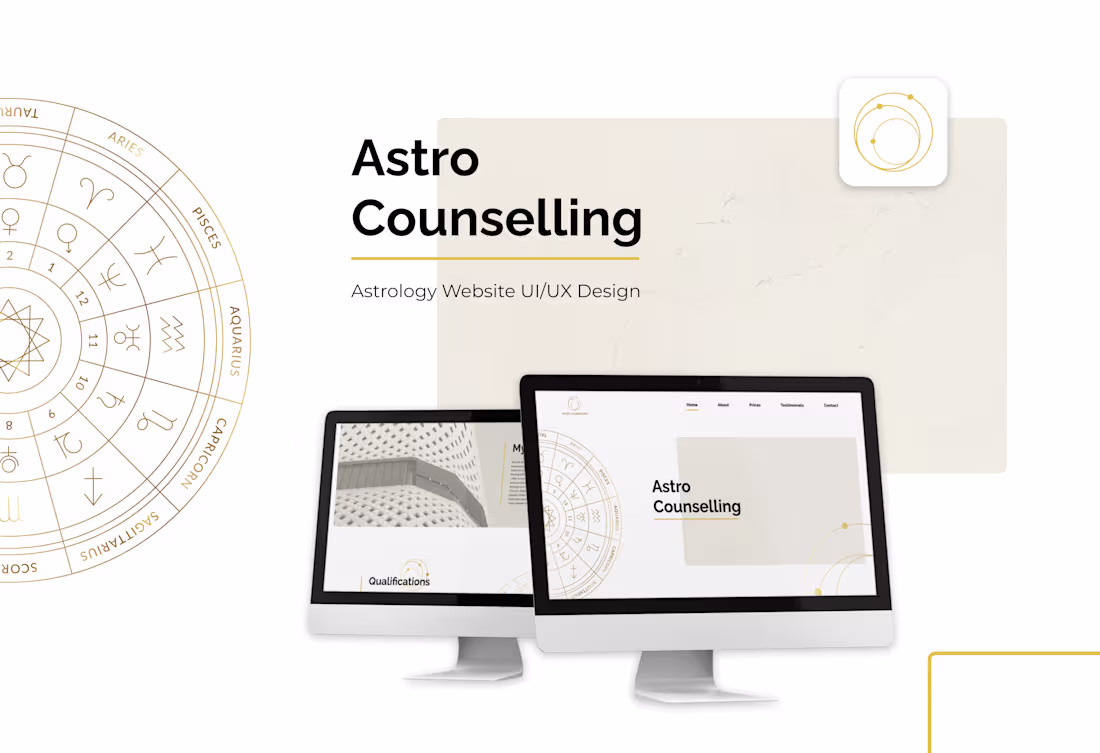 Cover image for Astro Counselling Minimalist UI/UX Website Design