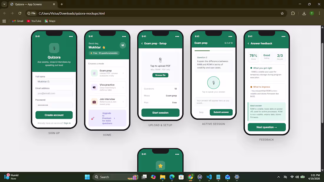 Cover image for Quizora A cross-platform mobile application