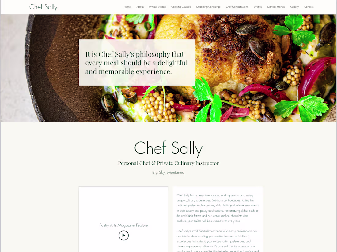 Cover image for Wix Website Design + Development | Chef Sally