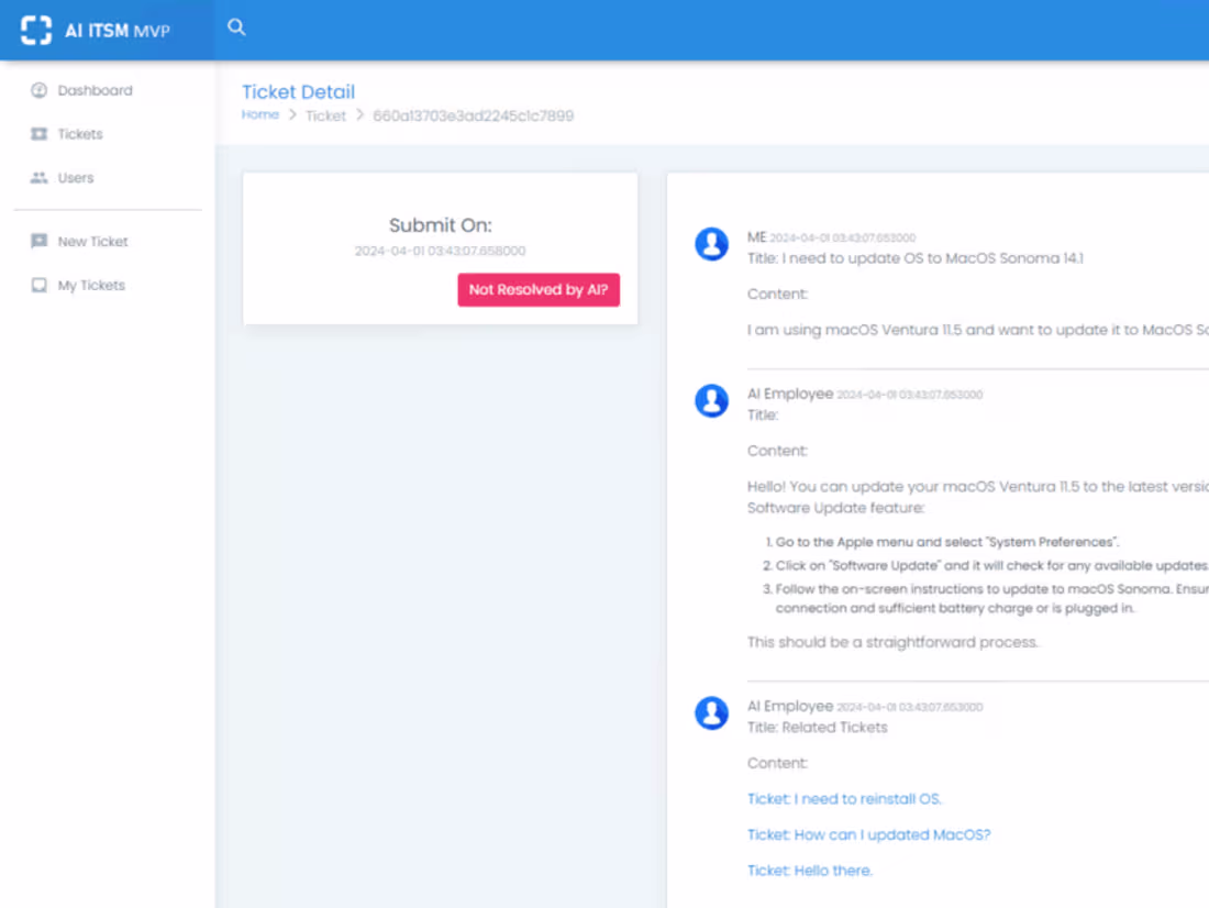 Cover image for AI- IT Service Management, MVP