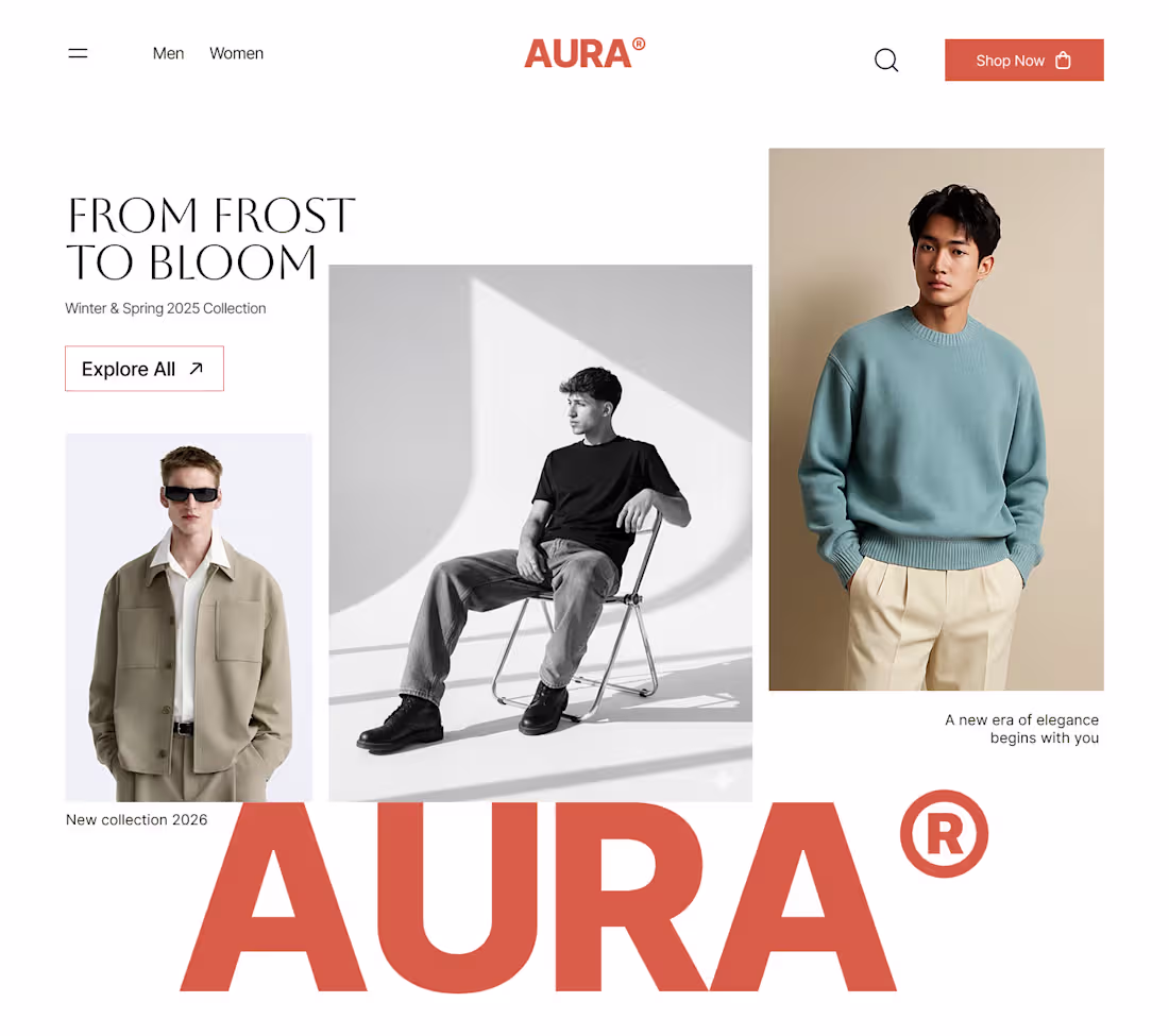 Cover image for AURA® — Fashion E-commerce Hero
