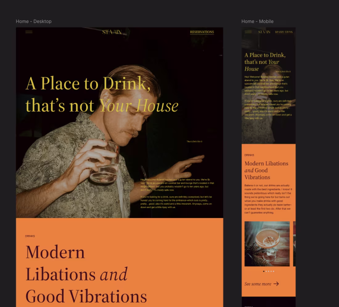 Cover image for Standout Webflow Website for an Upscale Cocktail Bar & Lounge