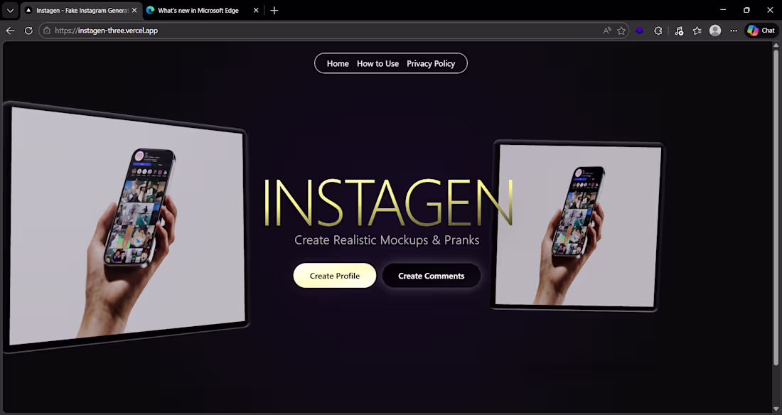 Cover image for Just shipped Instagen ✨ Create editable Instagram profile re...