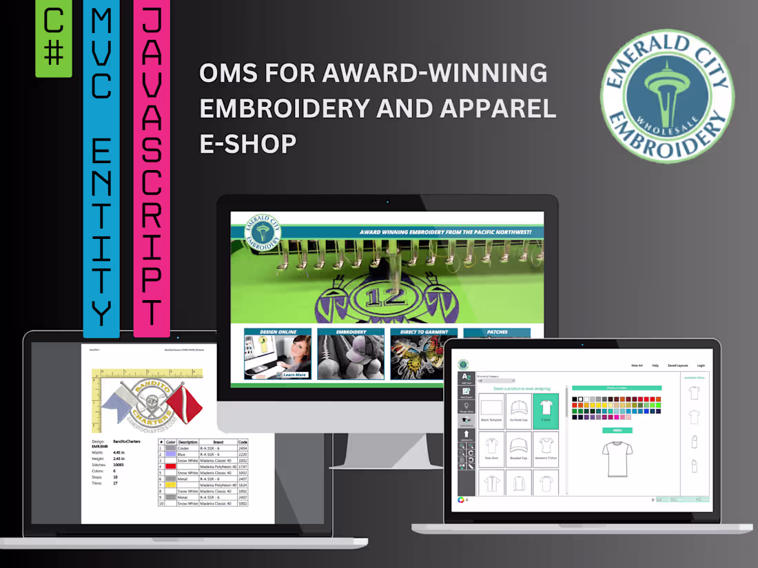 Cover image for Emerald City Embroidery — OMS for Award-Winning Embroidery Shop