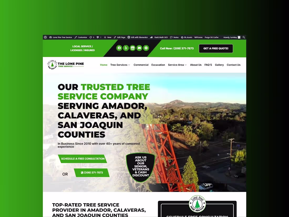 Cover image for Local Service Website Design with Elementor