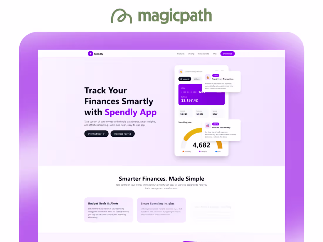 Cover image for Landing Page Design/Development through Magicpath AI