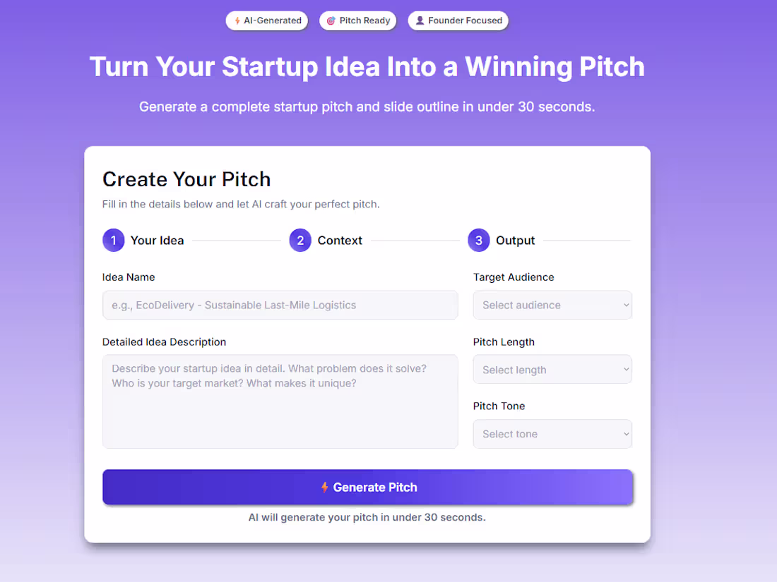 Cover image for PitchPerfect AI is a web app built to help founders, makers,...