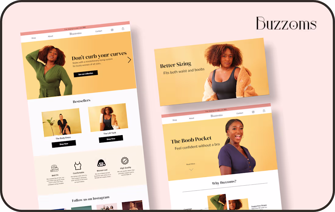 Cover image for Web Design and Rebrand: Buzzoms [Startup]