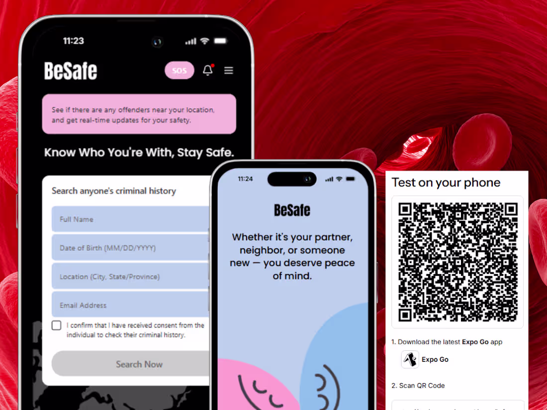 Cover image for Mobile App Design for BeSafe: Your Safety, Our Priority
