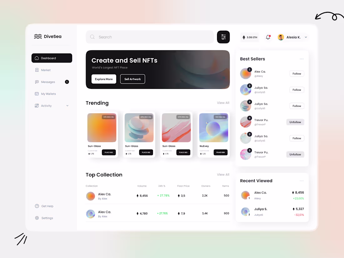 Cover image for DiveSea Dashboard Concept