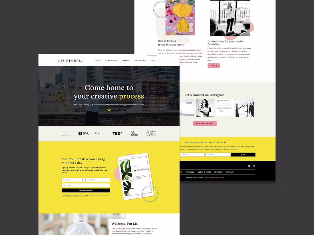 Cover image for Liz Kimball | Designed and Developed on Elementor Pro