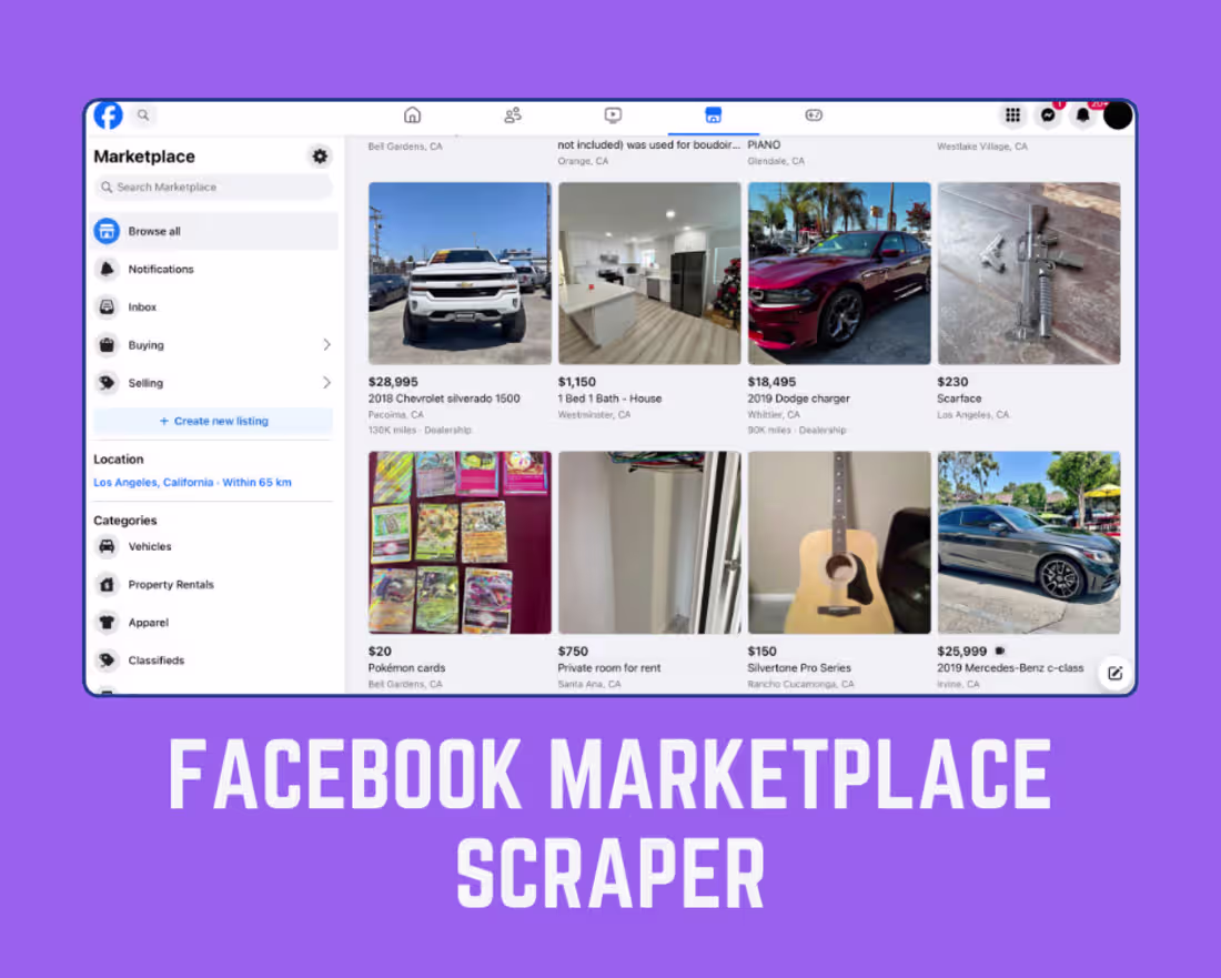 Cover image for Facebook Marketplace Scraper Development