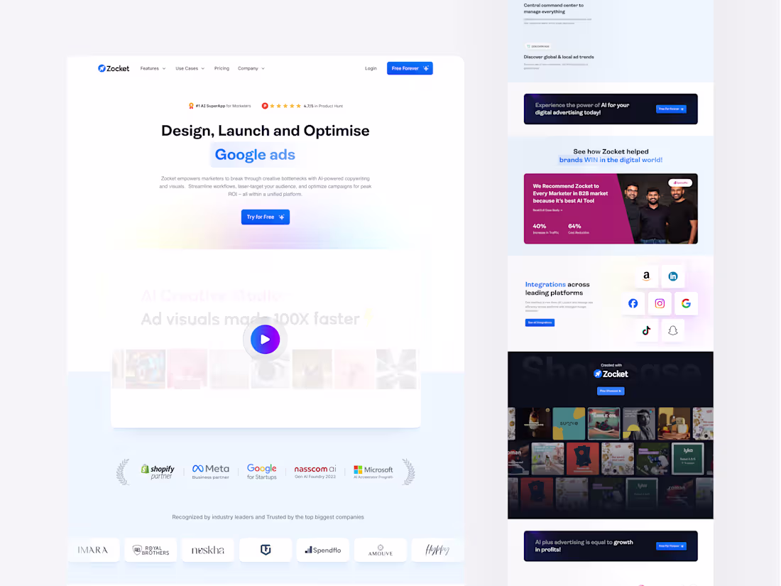 Cover image for We designed Zocket’s landing page to make AI feel empowering...