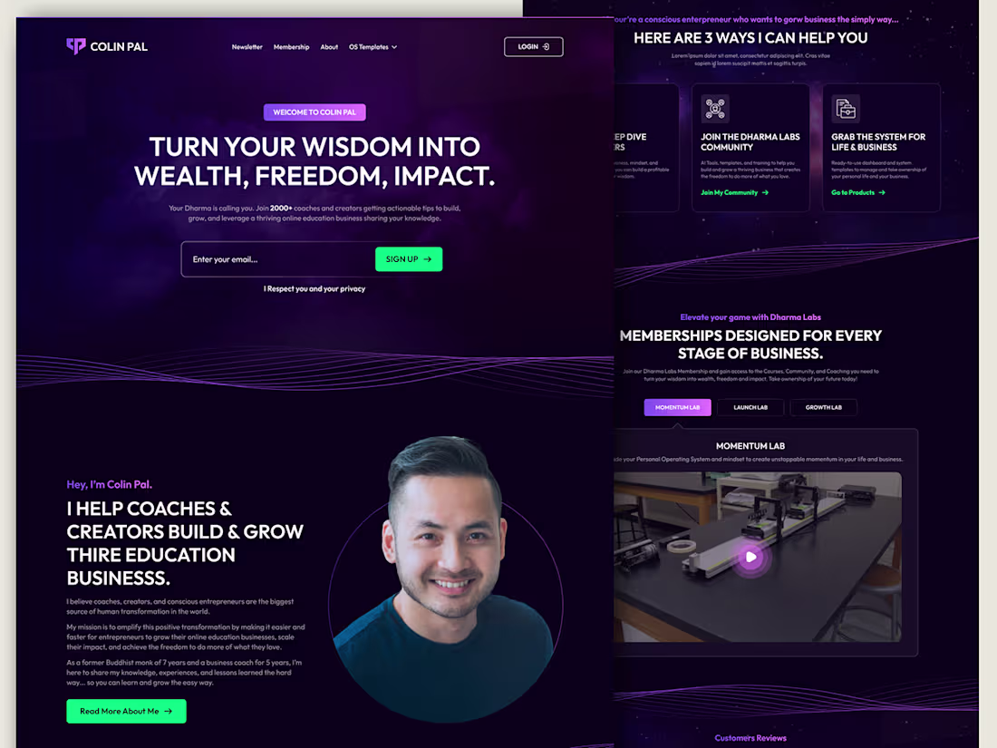 Cover image for Web Design of Educational Business Build & Growth:: Behance