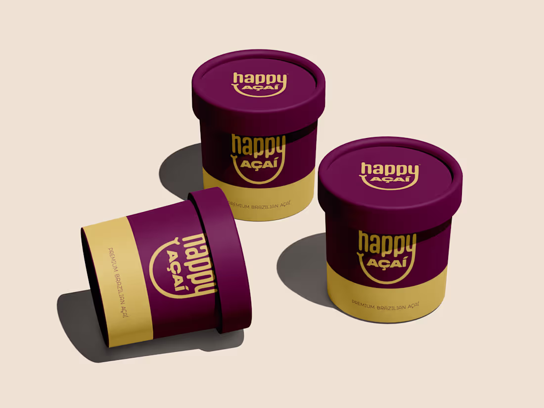 Cover image for Happy Açaí packaging designed to feel premium, bold, and joy...