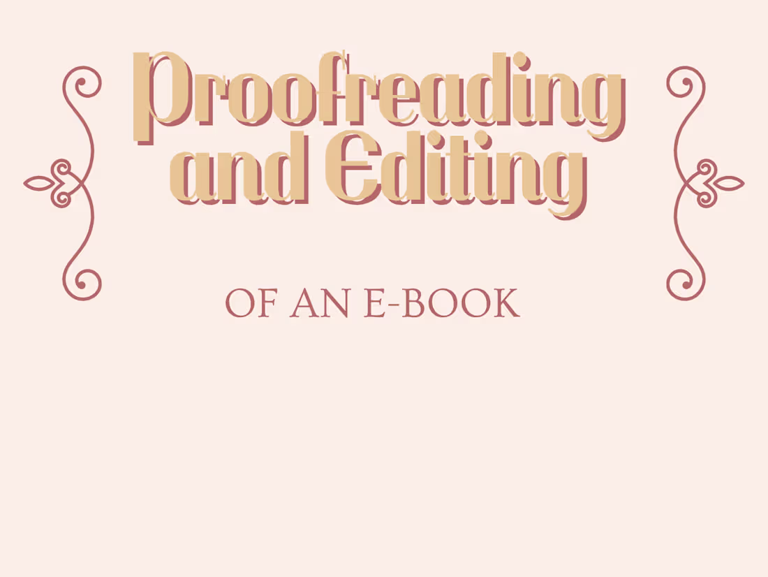 Cover image for Proofreading and Editing of an E-book