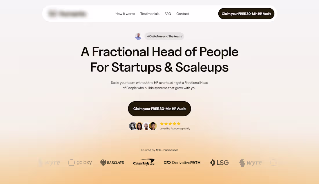 Cover image for Recent hero design for a fractional HR agency