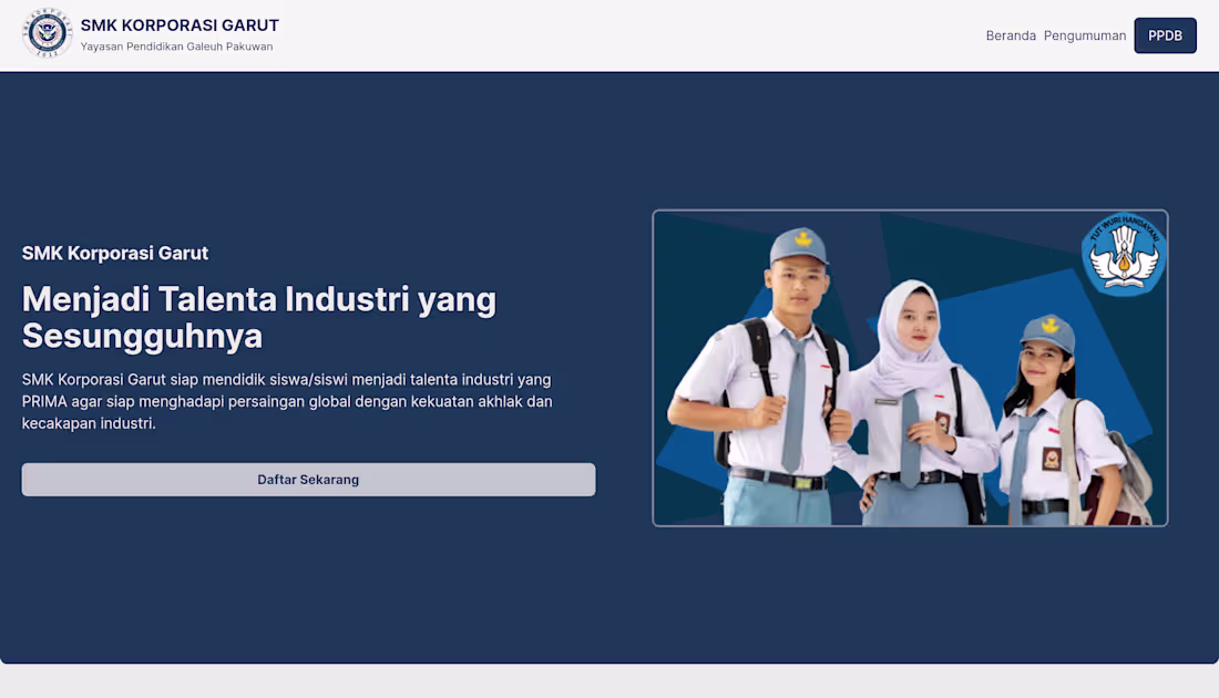 Cover image for SMKs Korporasi Garut Online Enrollment System