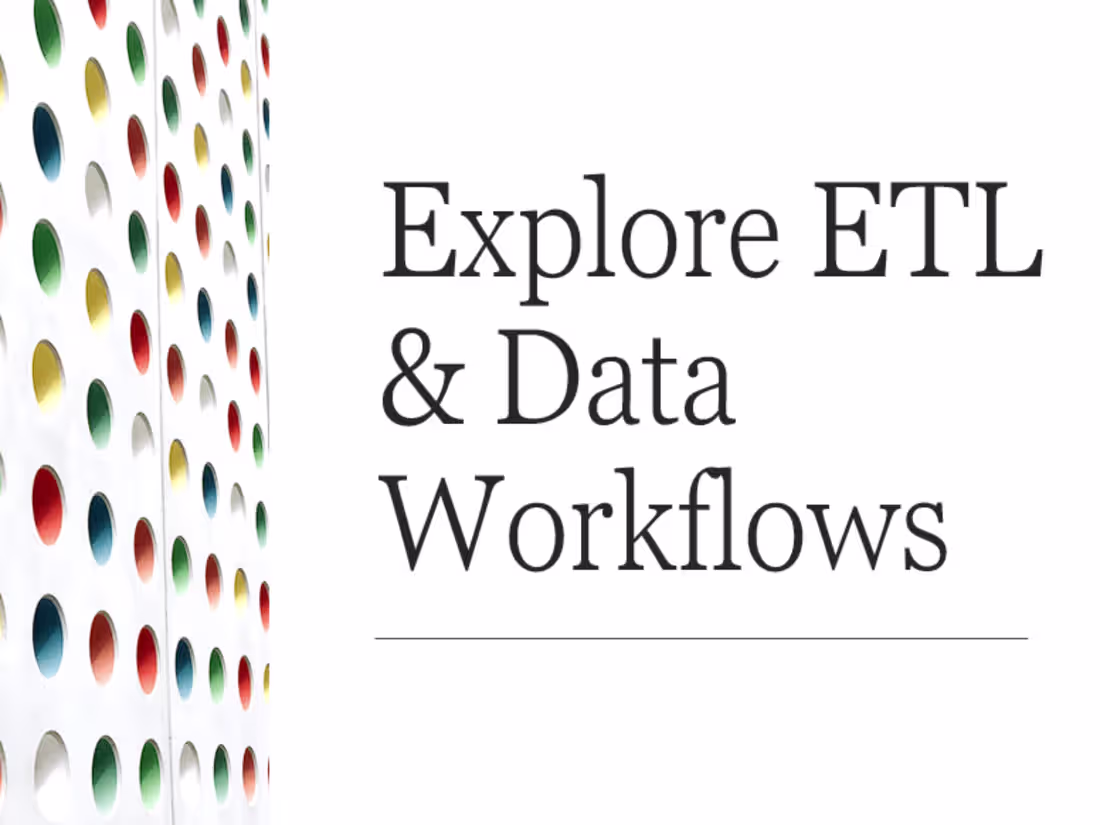 Cover image for ETL and Data Pipelines