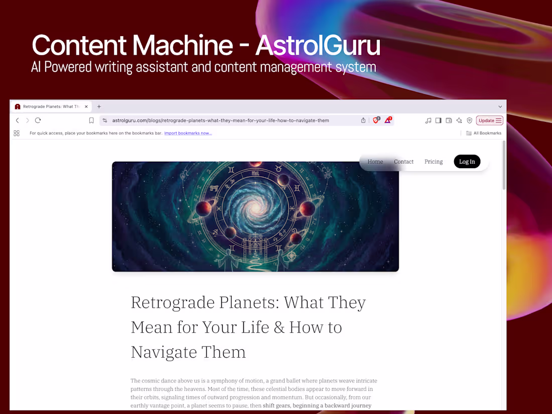 Cover image for AstrolGuru Content Machine Development