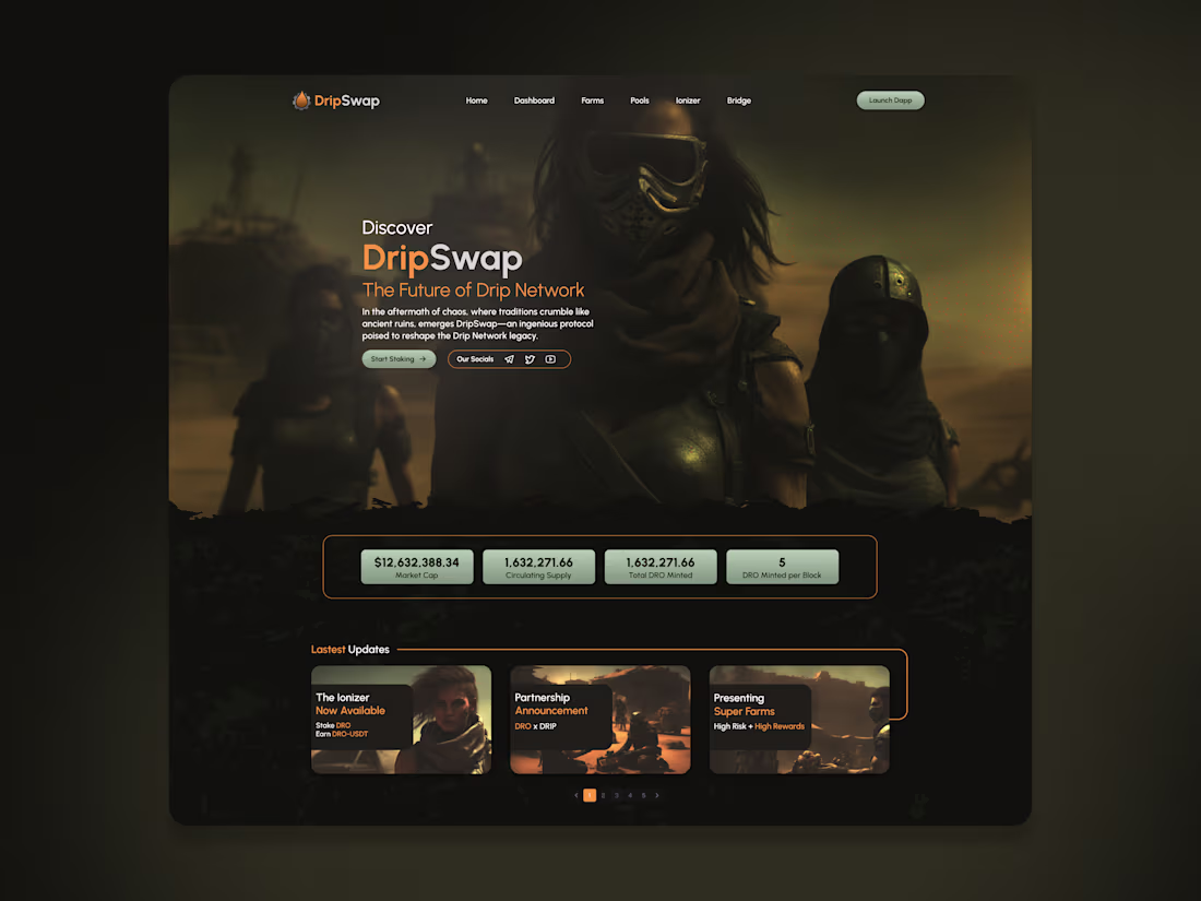 Cover image for DripSwap — Cinematic DeFi Landing Experience
