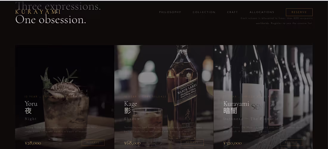 Cover image for A luxury whiskey brand website