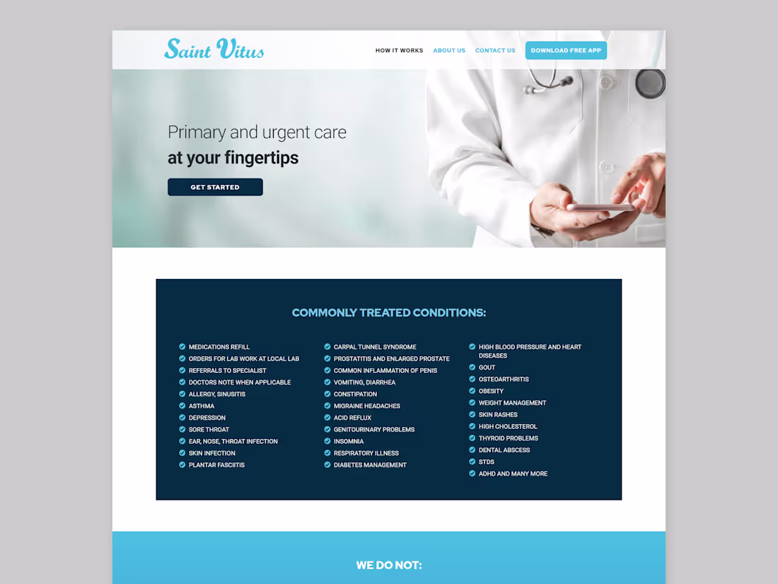 Cover image for Clean telemedicine website design