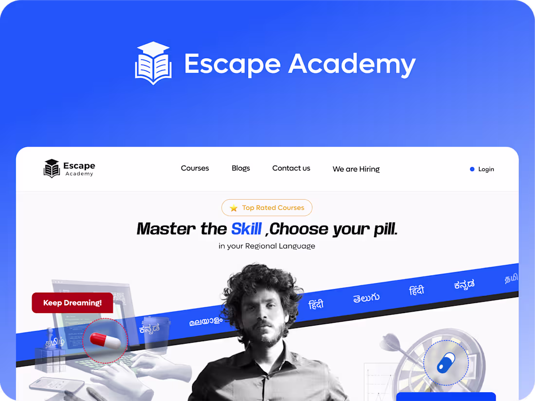 Cover image for Escape Academy  Landing Page Design and Framer Development