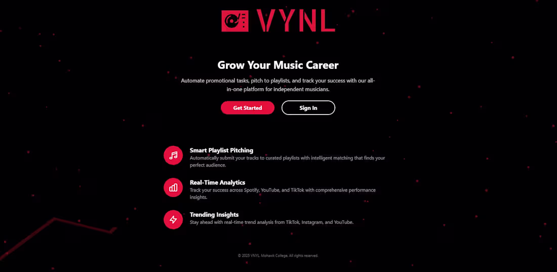 Cover image for VYNL is a full-stack capstone project designed to help indep...