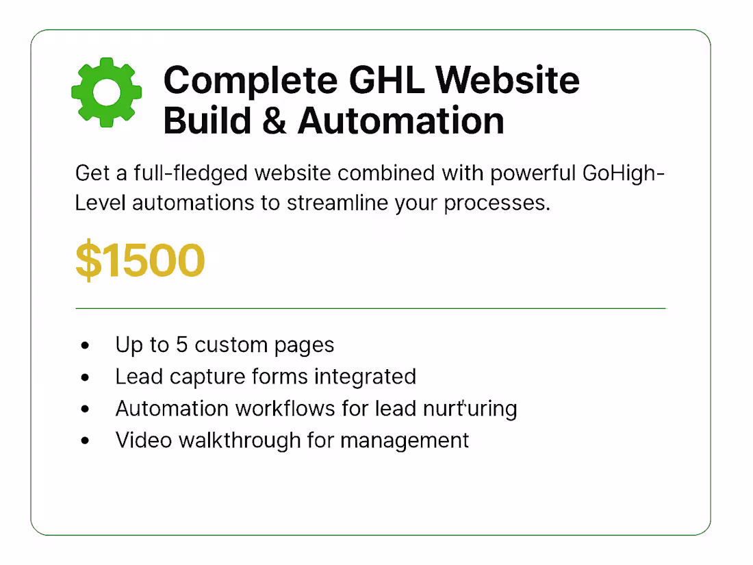 Cover image for Full Business Snapshot + Website + Automations