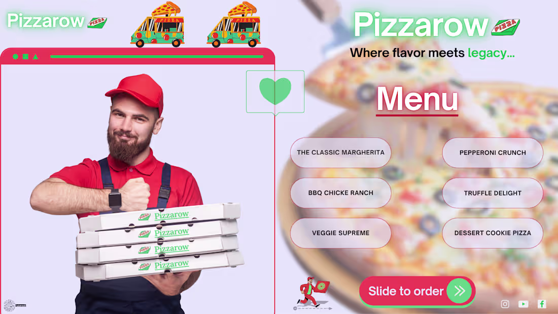 Cover image for A pizza place brand ad for Pizzarow