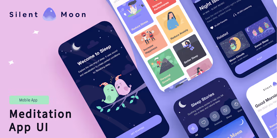 Cover image for Silent Moon Meditation App Development