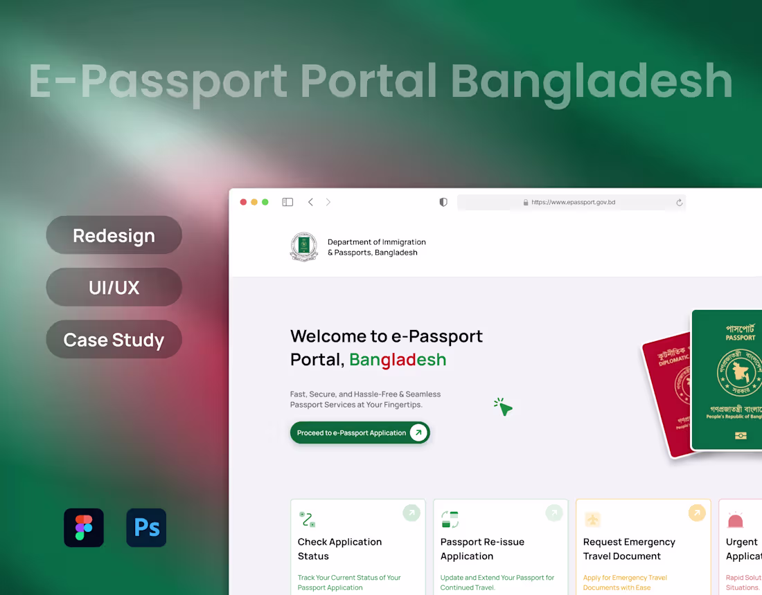 Cover image for E-Passport Portal-Bangladesh UI/UX Redesign
