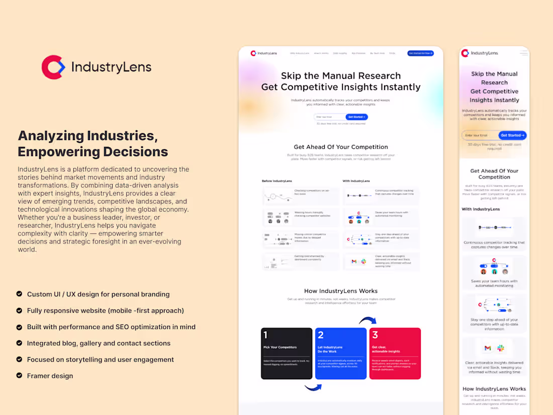 Cover image for IndustryLens | Competitive Intelligence for B2B teams