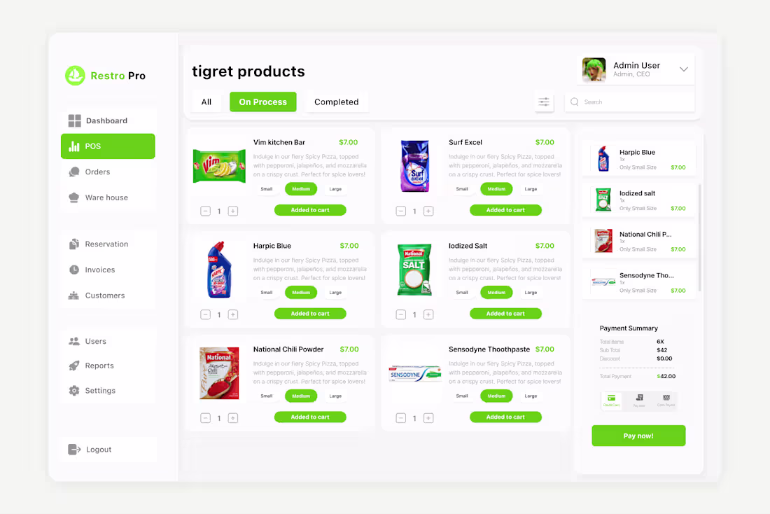 Cover image for POS Screen Design for a Shopping mall.