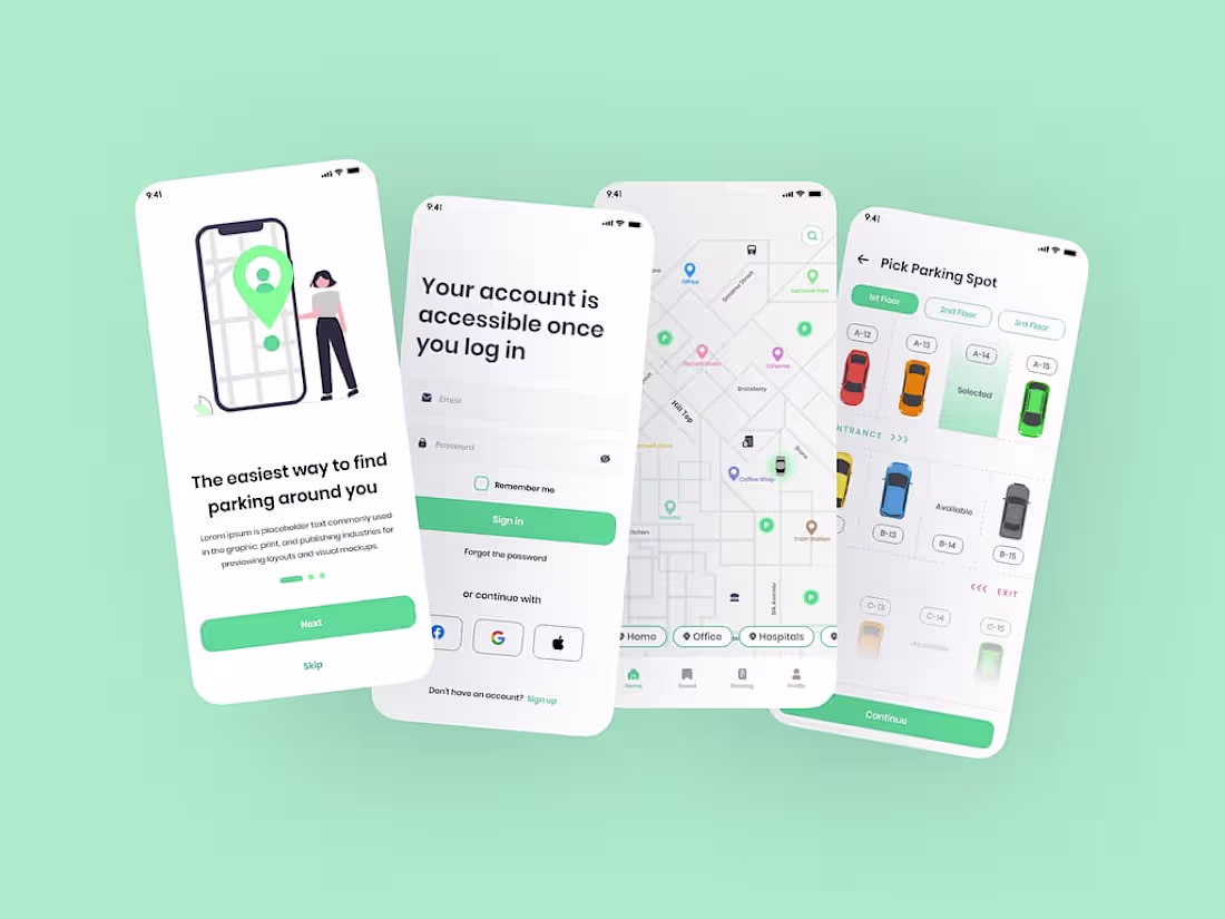 Cover image for Car Parking App UI Design