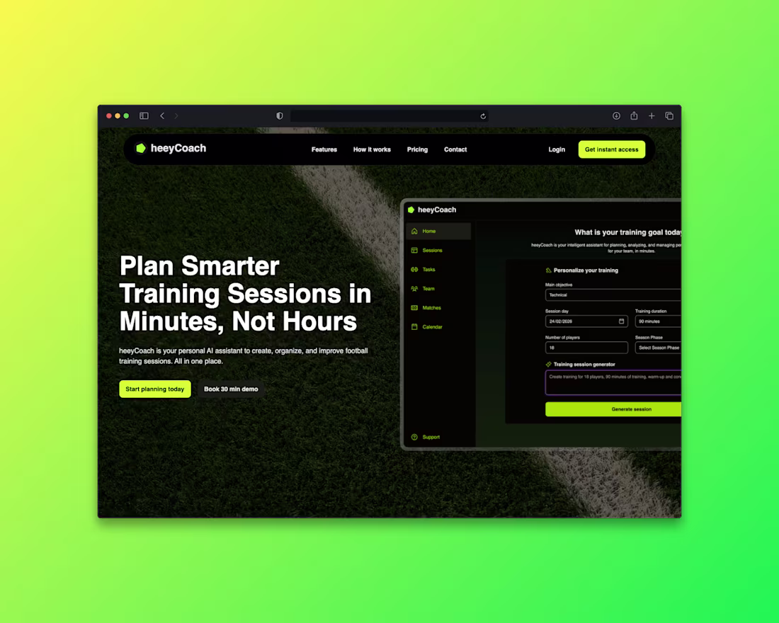 Cover image for HeeyCoach | MVP Product Design for Football Coaching Platform