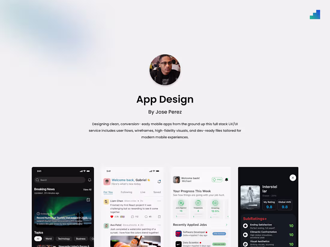 Cover image for Mobile App UX/UI Design