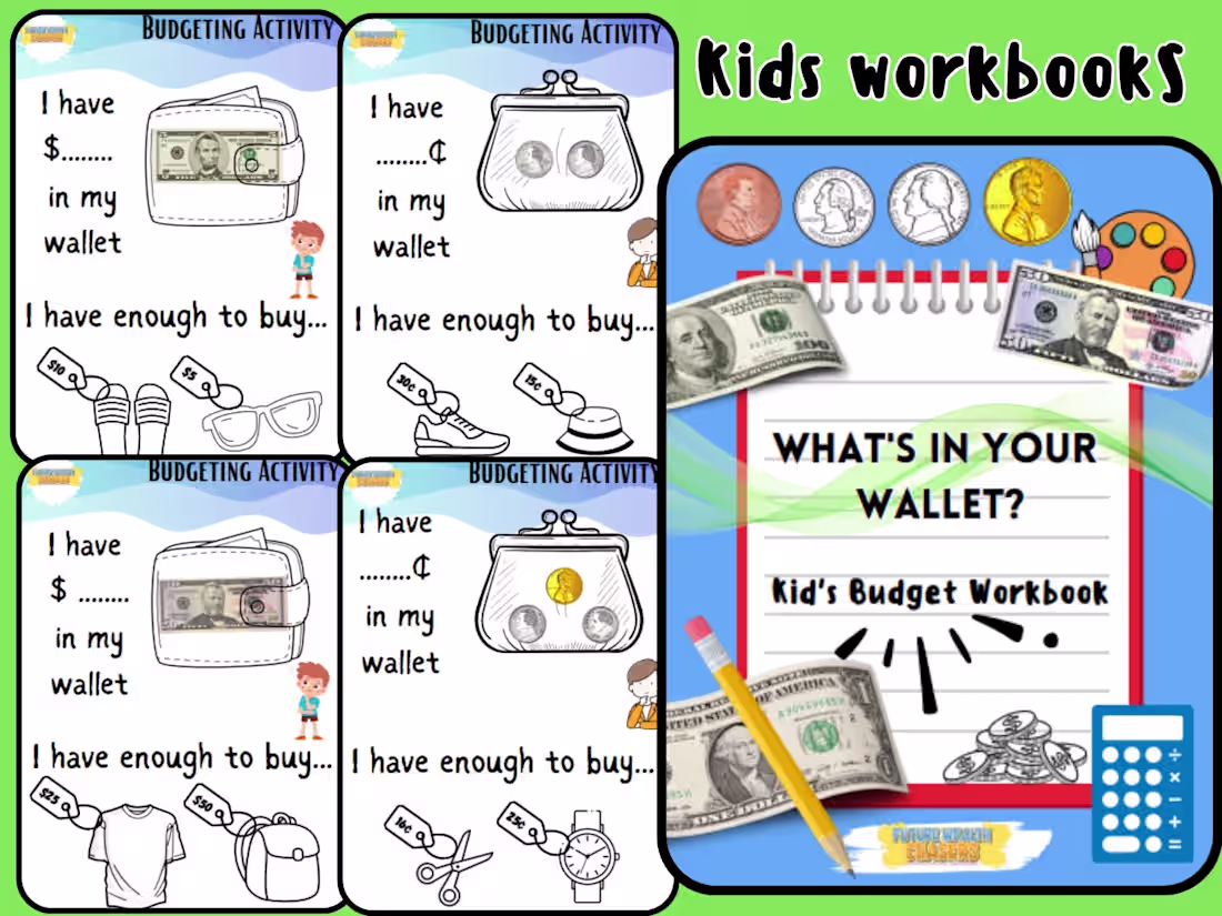 Cover image for Money math & Literacy workbook for kids