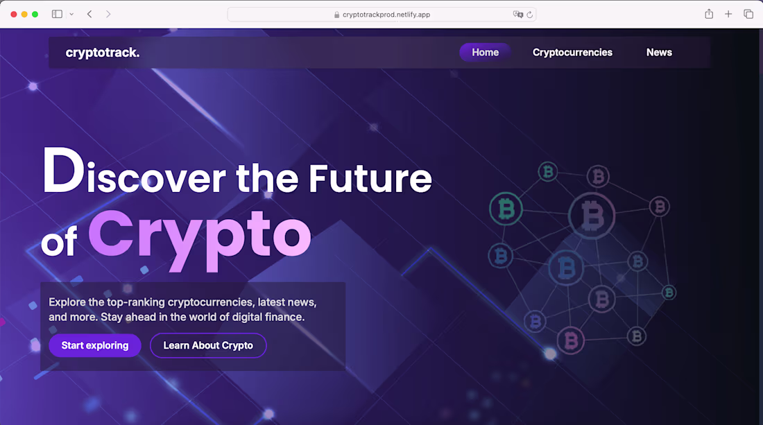 Cover image for Cryptotrack | React TS | API Integration