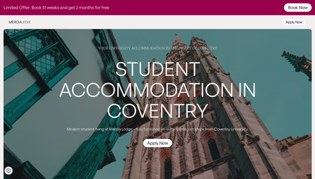 Cover image for Mercia Lodge — Student Accommodation