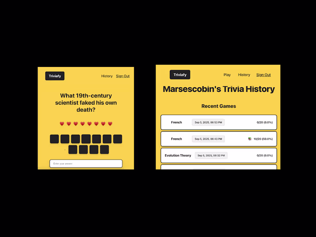 Cover image for A trivia game was the first project I built back when I was ...