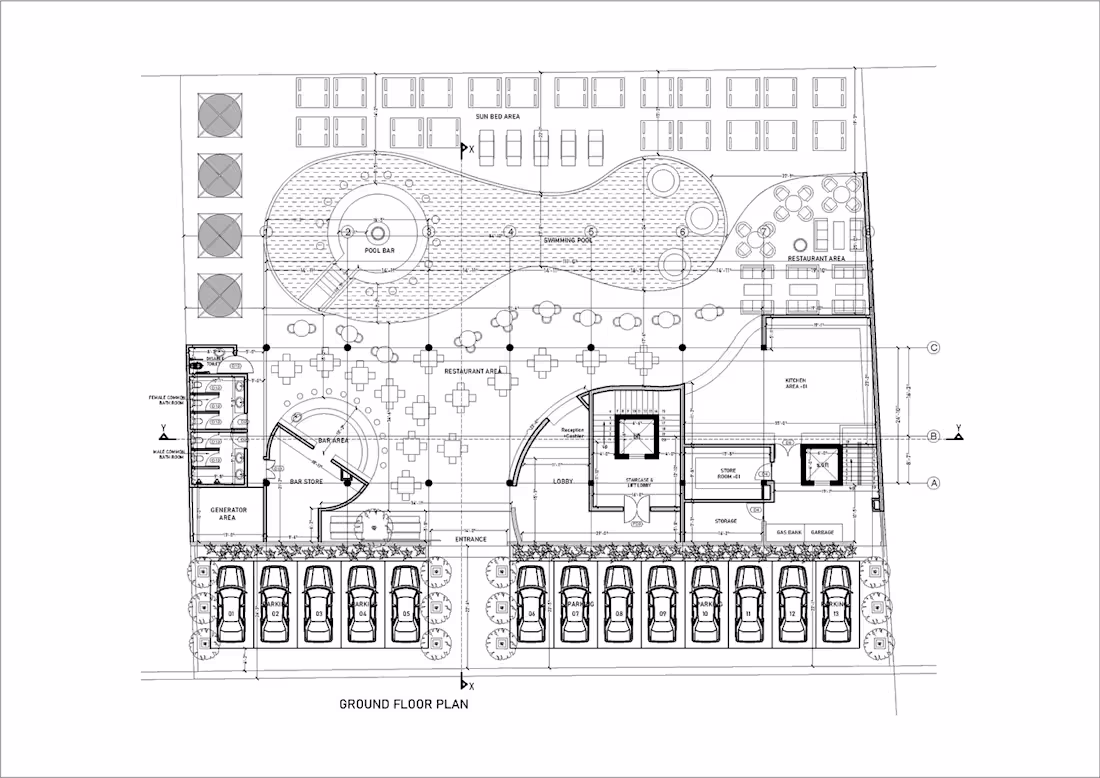 Cover image for working drawings proposed hotel thale sri lanka :: Behance