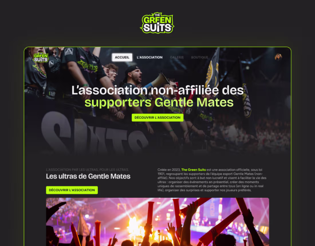 Cover image for The Green Suits : Esport Fan Asso of Gentle Mates