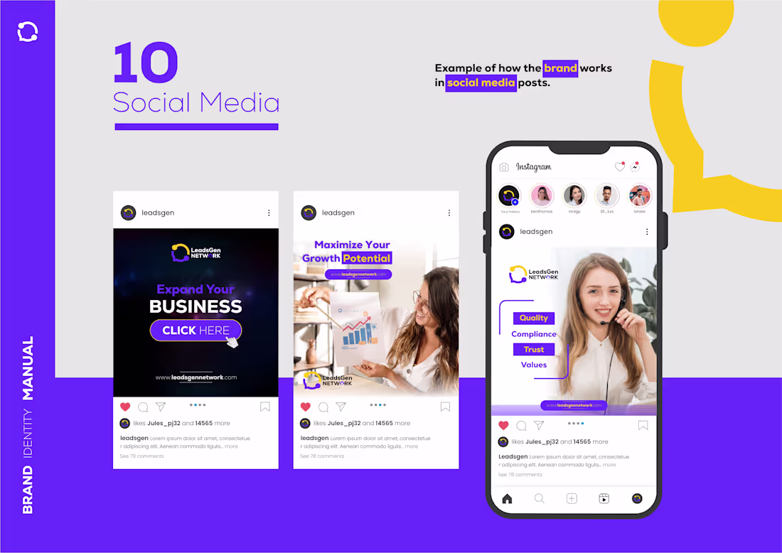 Cover image for LeadsGen Network (BRAND IDENTY MANUAL) :: Behance