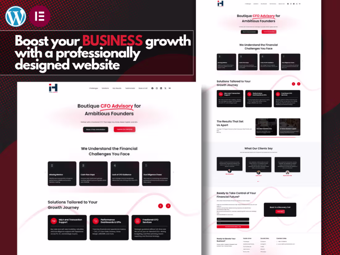 Cover image for Wordpress Elementor Protfolio Webiste Design