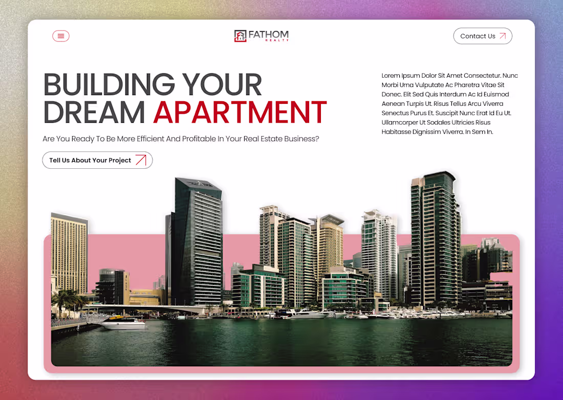 Cover image for Real Estate Business Website Hero Section UI UX Design